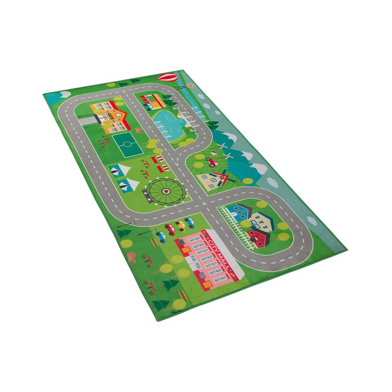 Dywan dziecięcy nadruk z miastem 80 x 150 cm SEBEN Dywan dziecięcy nadruk z miastem 80 x 150 cm SEBEN