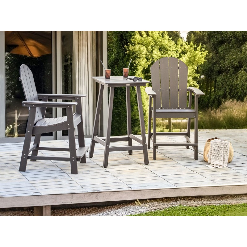 Stolik ogrodowy barowy ADIRONDACK 60 cm 59 cm Materiał syntetyczny Ciemnoszary Stolik ogrodowy barowy ADIRONDACK 60 cm 59 cm Materiał syntetyczny Ciemnoszary