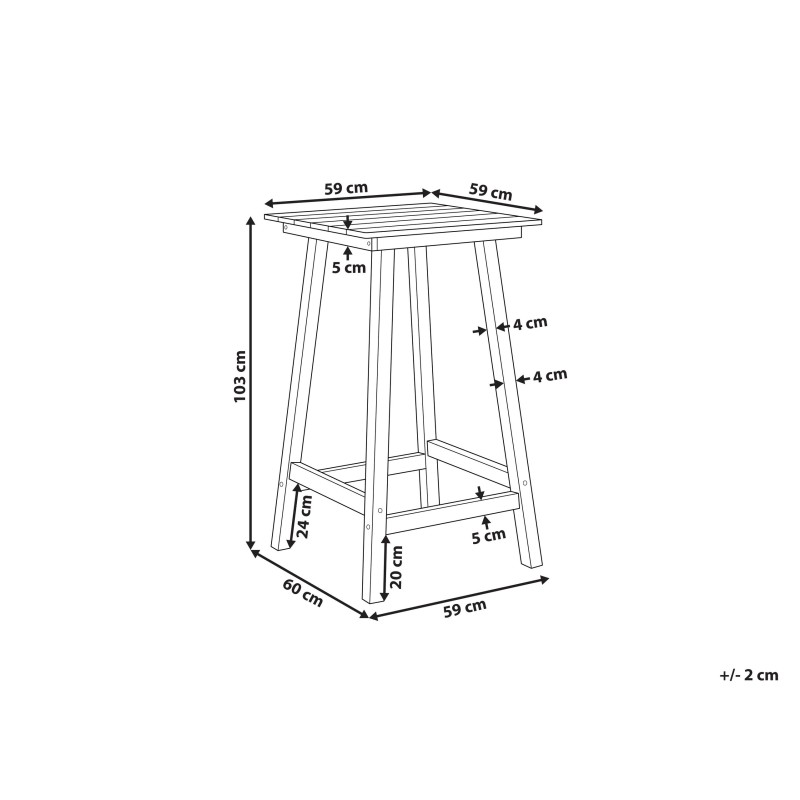 Stolik ogrodowy barowy ADIRONDACK 60 cm 59 cm Materiał syntetyczny Ciemnoszary Stolik ogrodowy barowy ADIRONDACK 60 cm 59 cm Materiał syntetyczny Ciemnoszary