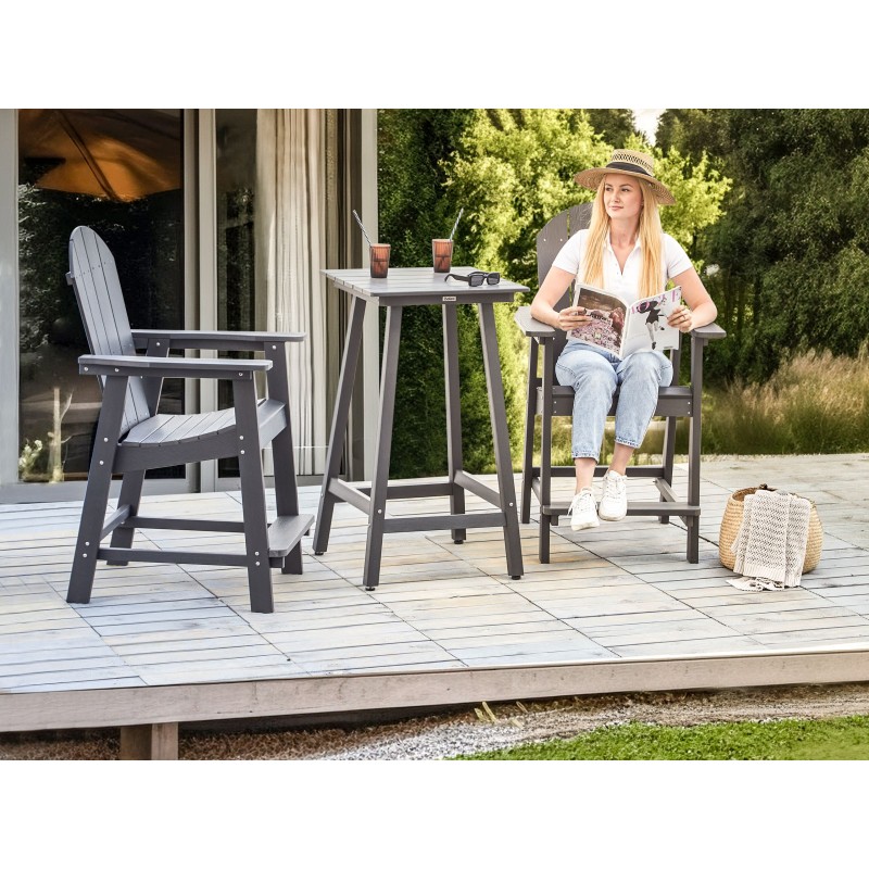 Stolik ogrodowy barowy ADIRONDACK 60 cm 59 cm Materiał syntetyczny Ciemnoszary Stolik ogrodowy barowy ADIRONDACK 60 cm 59 cm Materiał syntetyczny Ciemnoszary
