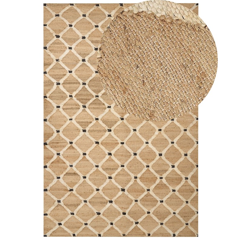 Dywan z juty 200 x 300 cm beżowy KALEKOY Dywan z juty 200 x 300 cm beżowy KALEKOY