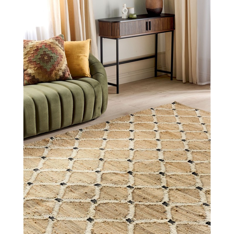 Dywan z juty 200 x 300 cm beżowy KALEKOY Dywan z juty 200 x 300 cm beżowy KALEKOY
