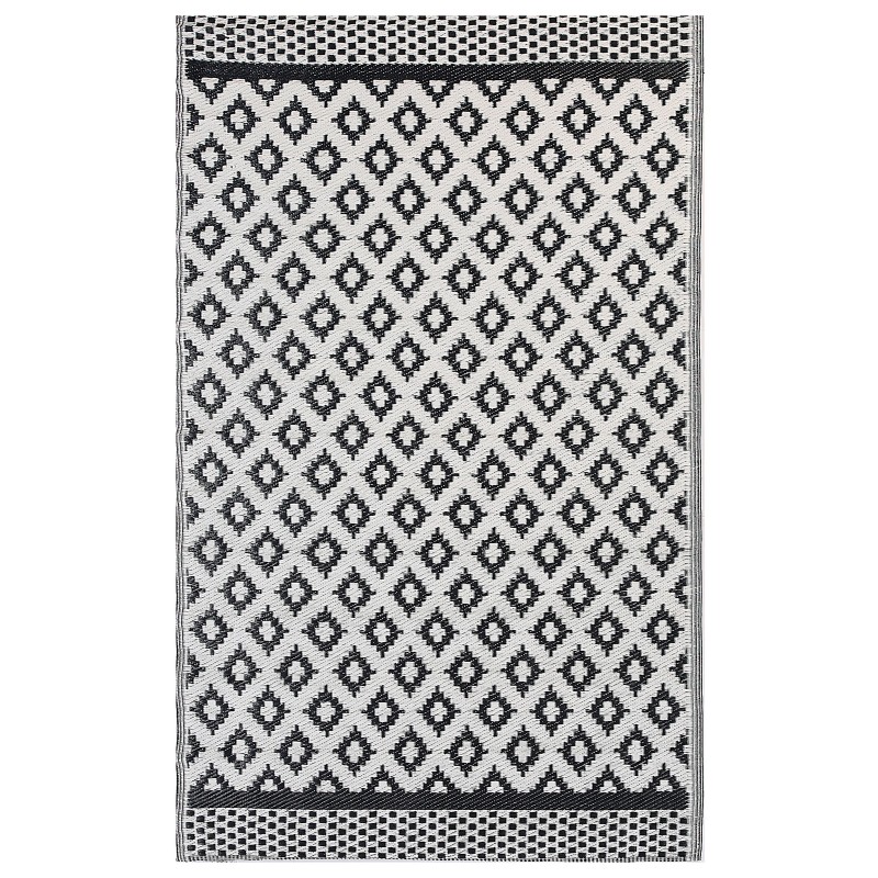 Dywan zewnętrzny 120 x 180 cm czarny THANE Dywan zewnętrzny 120 x 180 cm czarny THANE