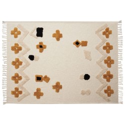 Koc ADONI Bawełna 130 x 180 cm Beżowy Koc ADONI Bawełna 130 x 180 cm Beżowy