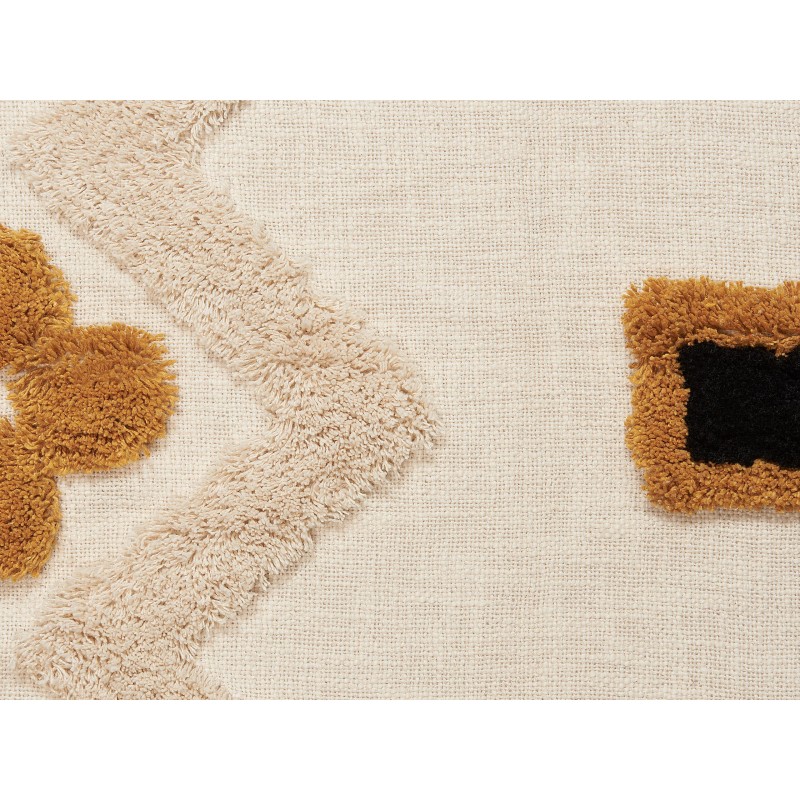 Koc ADONI Bawełna 130 x 180 cm Beżowy Koc ADONI Bawełna 130 x 180 cm Beżowy