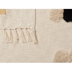 Koc ADONI Bawełna 130 x 180 cm Beżowy Koc ADONI Bawełna 130 x 180 cm Beżowy
