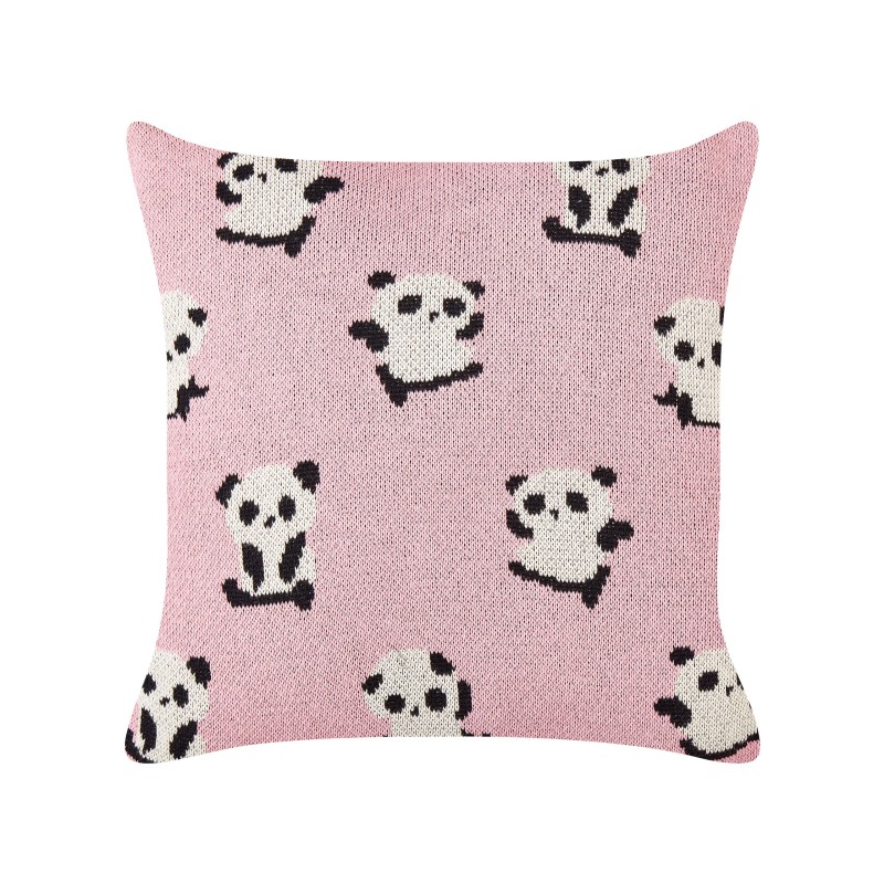 2 poduszki dla dzieci bawełniane w pandy 45 x 45 cm różowe TALOKAN 2 poduszki dla dzieci bawełniane w pandy 45 x 45 cm różowe TALOKAN