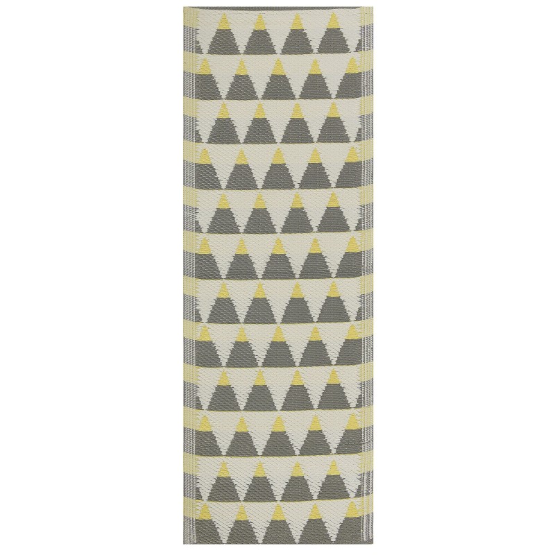 Dywan zewnętrzny 60 x 105 cm szaro-żółty HISAR Dywan zewnętrzny 60 x 105 cm szaro-żółty HISAR