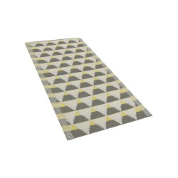 Dywan zewnętrzny 60 x 105 cm szaro-żółty HISAR Dywan zewnętrzny 60 x 105 cm szaro-żółty HISAR