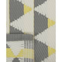 Dywan zewnętrzny 60 x 105 cm szaro-żółty HISAR Dywan zewnętrzny 60 x 105 cm szaro-żółty HISAR