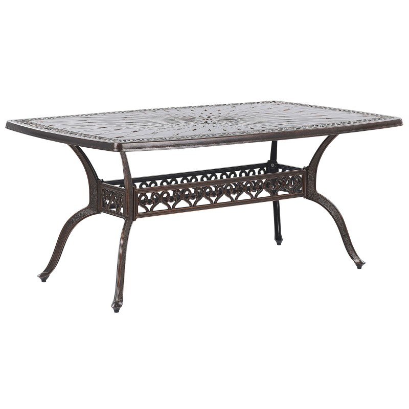 Stół ogrodowy LIZZANO 165 cm 102 cm Metal Ciemnobrązowy Stół ogrodowy LIZZANO 165 cm 102 cm Metal Ciemnobrązowy