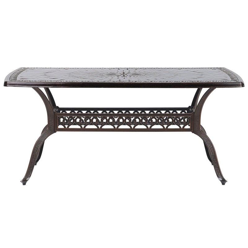 Stół ogrodowy LIZZANO 165 cm 102 cm Metal Ciemnobrązowy Stół ogrodowy LIZZANO 165 cm 102 cm Metal Ciemnobrązowy