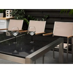 Stół ogrodowy GROSSETO 220 cm 100 cm Polerowany Granit Czarny Stół ogrodowy GROSSETO 220 cm 100 cm Polerowany Granit Czarny