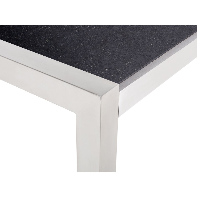 Stół ogrodowy GROSSETO 220 cm 100 cm Polerowany Granit Czarny Stół ogrodowy GROSSETO 220 cm 100 cm Polerowany Granit Czarny