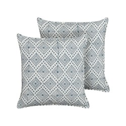 Zestaw 2 poduszek dekoracyjnych CORDATA Bawełna 45 x 45 cm Niebieski Wzór orientalny