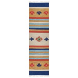 Dywan bawełniany kilim 80 x 300 cm wielokolorowy TARONIK Dywan bawełniany kilim 80 x 300 cm wielokolorowy TARONIK
