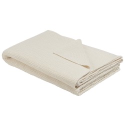 Koc ASAKA Bawełna 130 x 180 cm Beżowy Koc ASAKA Bawełna 130 x 180 cm Beżowy