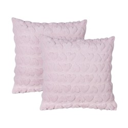 2 poduszki dekoracyjne tuftowane w serca 45 x 45 cm różowe ASTRANTIA
