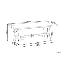 Stół ogrodowy TONNARE 100 cm 200 cm Beton Szary Stół ogrodowy TONNARE 100 cm 200 cm Beton Szary