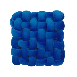 Welurowa poduszka dekoracyjna supeł 30 x 30 cm niebieska SIRALI