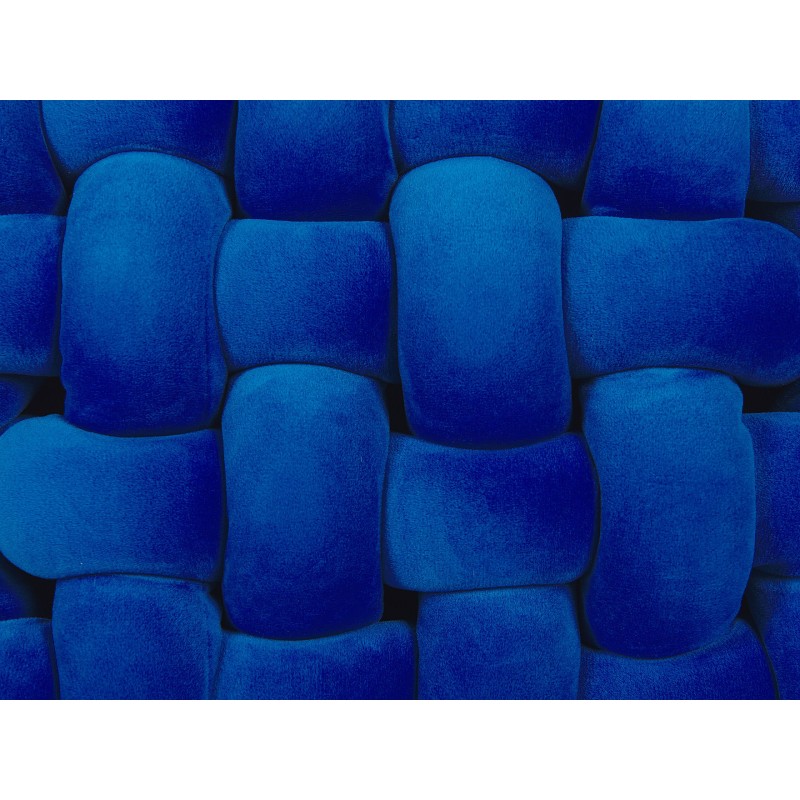 Welurowa poduszka dekoracyjna supeł 30 x 30 cm niebieska SIRALI Welurowa poduszka dekoracyjna supeł 30 x 30 cm niebieska SIRALI