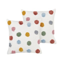 2 bawełniane poduszki dla dzieci w kropki 45 x 45 cm wielokolorowe WALLFLOWER