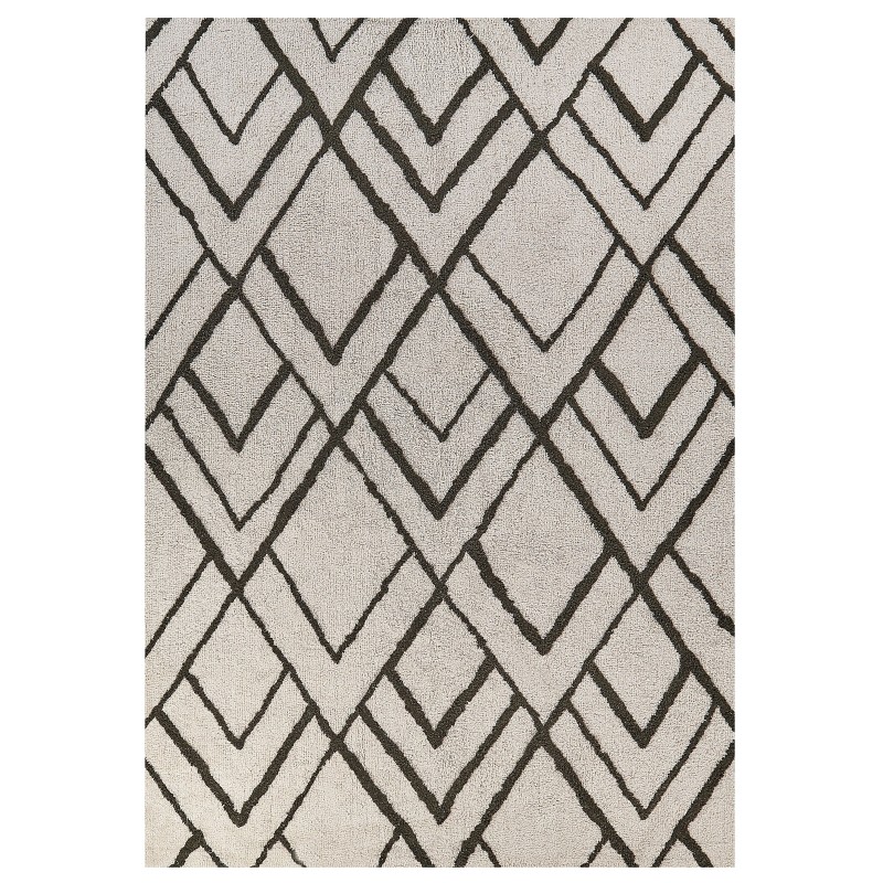 Dywan bawełniany włochacz 160 x 230 cm złamana biel z zielonym YESILKOY Dywan bawełniany włochacz 160 x 230 cm złamana biel z zielonym YESILKOY