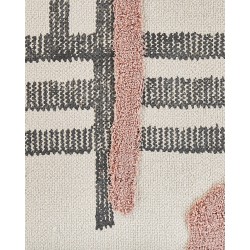 Dywan bawełniany 140 x 200 cm beżowo-czarny MURADIYE Dywan bawełniany 140 x 200 cm beżowo-czarny MURADIYE