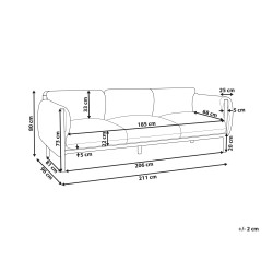 Sofa ogrodowa 3-osobowa jasnoszara ESPERIA Sofa ogrodowa 3-osobowa jasnoszara ESPERIA