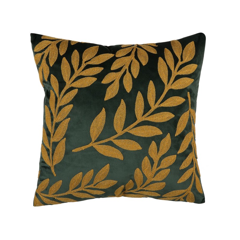 Zestaw 2 poduszek dekoracyjnych MISTLETOE Welur 45 x 45 cm Zielony Złoty Wzór roślinny Zestaw 2 poduszek dekoracyjnych MISTLETOE Welur 45 x 45 cm Zielony Złoty Wzór roślinny