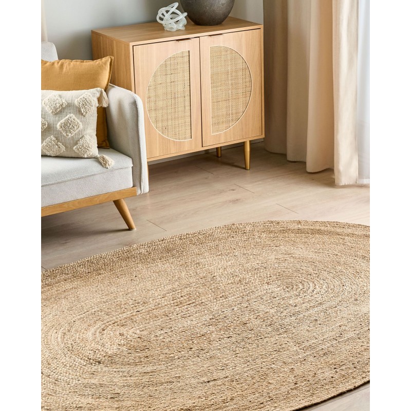 Dywan owalny jutowy 160 x 230 cm beżowy DEMIRCI Dywan owalny jutowy 160 x 230 cm beżowy DEMIRCI