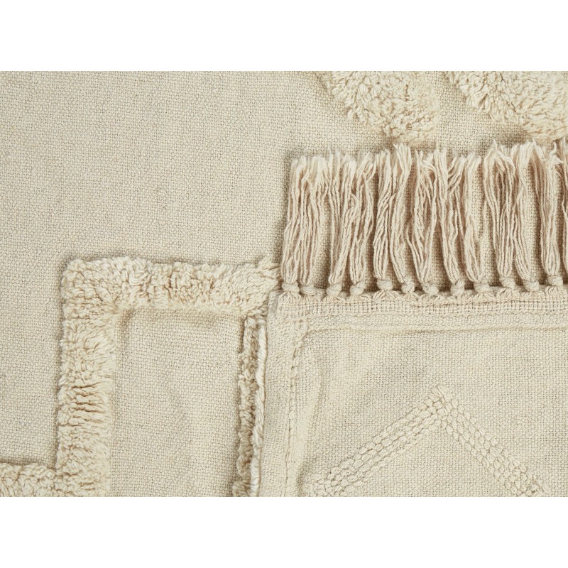 Koc CHACK Bawełna 200 x 220 cm Beżowy Koc CHACK Bawełna 200 x 220 cm Beżowy