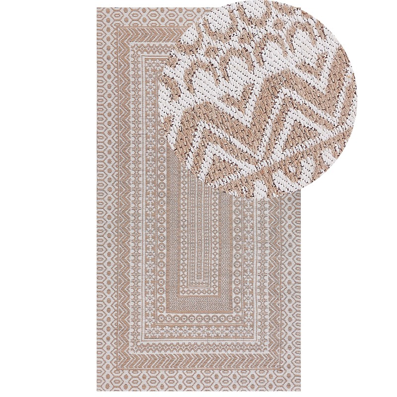 Dywan 80 x 150 cm beżowo-biały BAGLAR Dywan 80 x 150 cm beżowo-biały BAGLAR