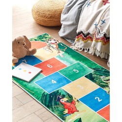 Dywan dziecięcy gra w klasy 80 x 150 cm zielony BABADAG Dywan dziecięcy gra w klasy 80 x 150 cm zielony BABADAG