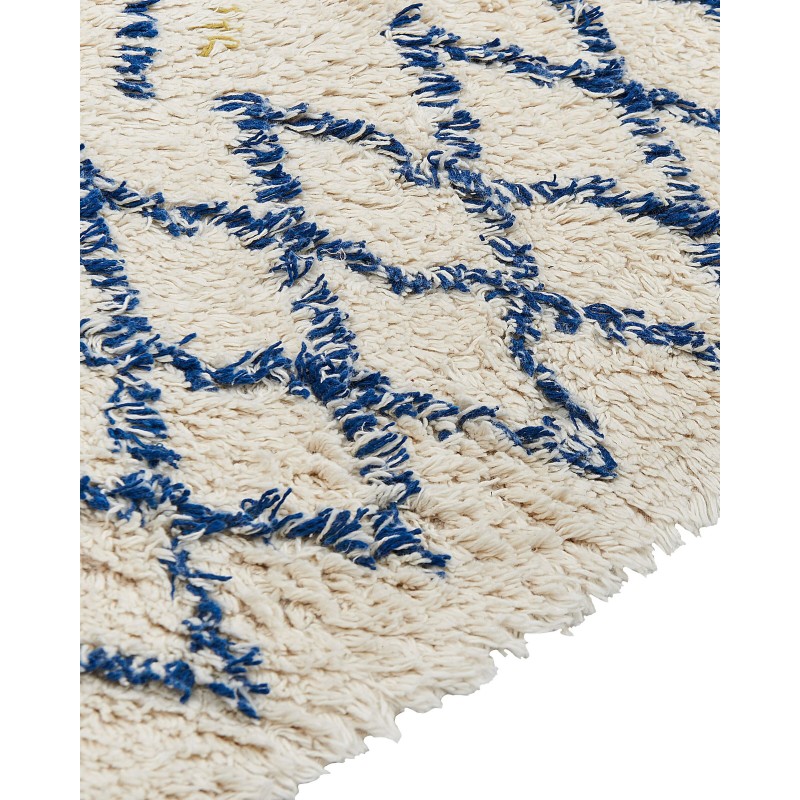 Dywan bawełniany 80 x 150 cm beżowo-niebieski ERZINCAN Dywan bawełniany 80 x 150 cm beżowo-niebieski ERZINCAN