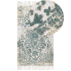 Dywan z wiskozy 80 x 150 cm beżowo-zielony BOYALI Dywan z wiskozy 80 x 150 cm beżowo-zielony BOYALI