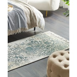 Dywan z wiskozy 80 x 150 cm beżowo-zielony BOYALI Dywan z wiskozy 80 x 150 cm beżowo-zielony BOYALI
