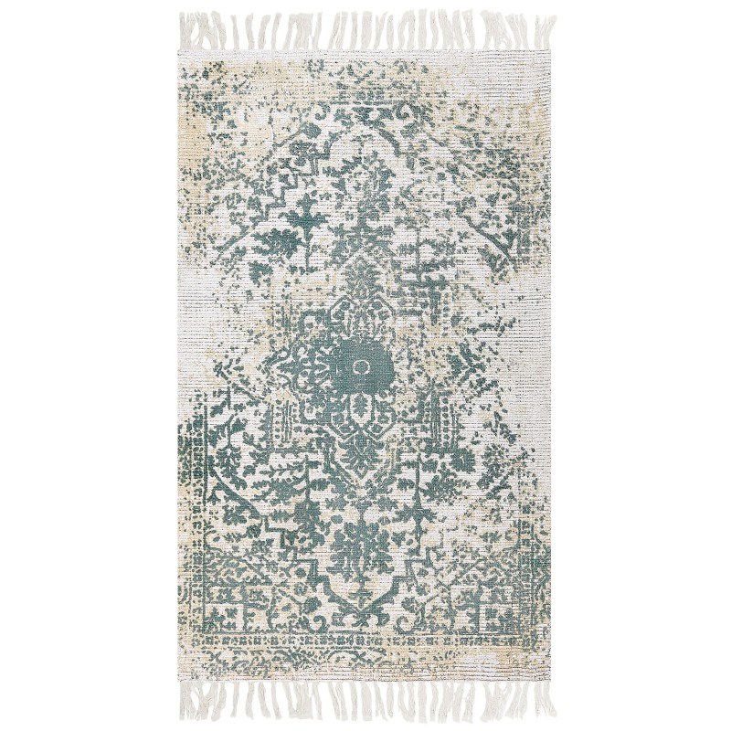 Dywan z wiskozy 80 x 150 cm beżowo-zielony BOYALI Dywan z wiskozy 80 x 150 cm beżowo-zielony BOYALI