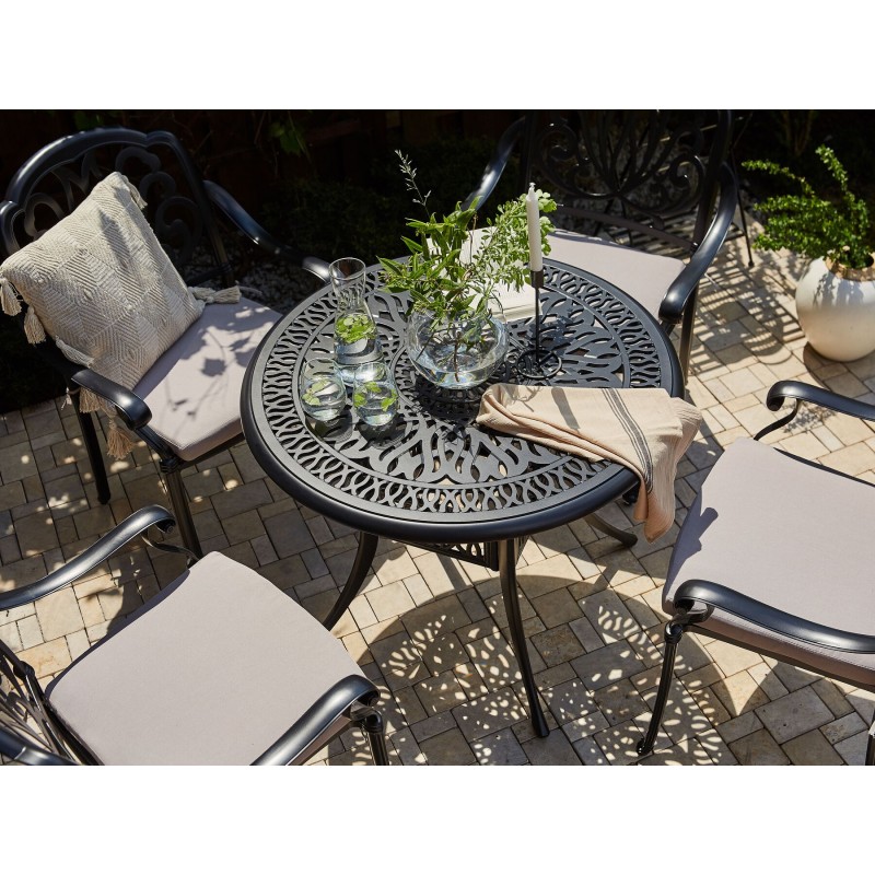 Stolik bistro ANCONA 90 cm 90 cm Metal Czarny Stolik bistro ANCONA 90 cm 90 cm Metal Czarny