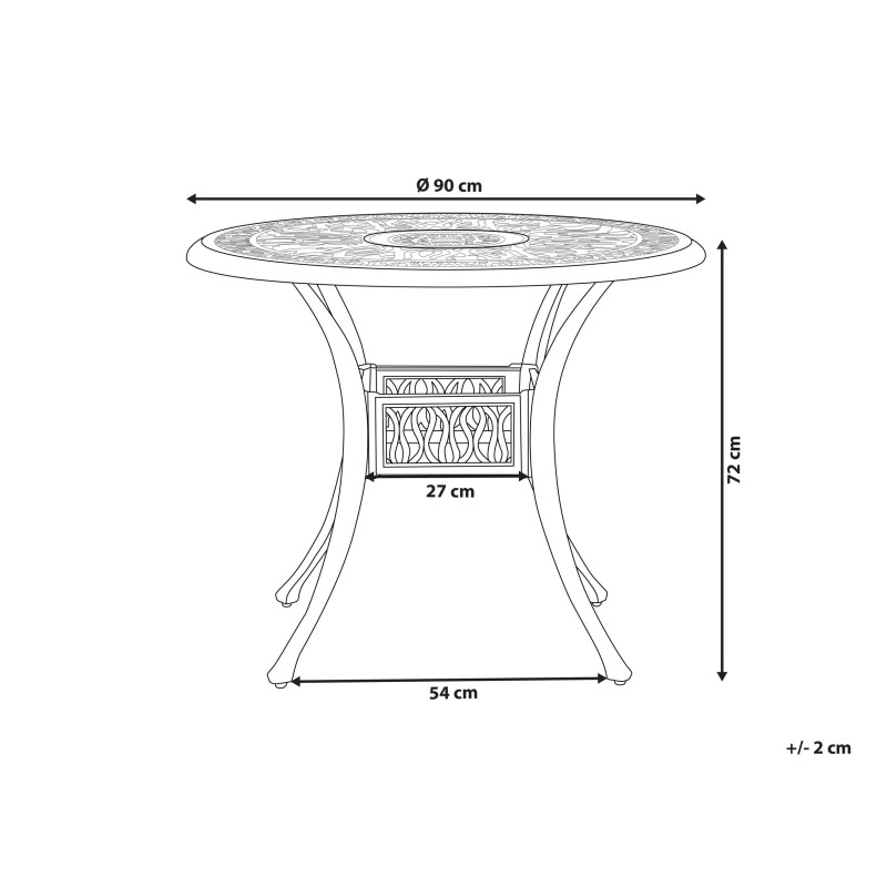 Stolik bistro ANCONA 90 cm 90 cm Metal Czarny Stolik bistro ANCONA 90 cm 90 cm Metal Czarny