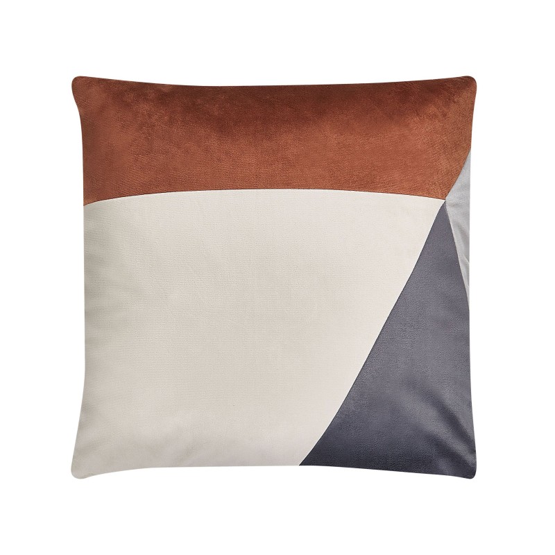 Zestaw 2 poduszek dekoracyjnych CAMPSIS Welur 45 x 45 cm Kolorowy Wzór geometryczny Zestaw 2 poduszek dekoracyjnych CAMPSIS Welur 45 x 45 cm Kolorowy Wzór geometryczny