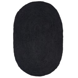 Dywan owalny jutowy 160 x 230 cm czarny DEMIRCI Dywan owalny jutowy 160 x 230 cm czarny DEMIRCI