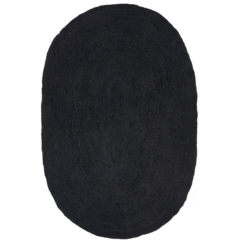 Dywan owalny jutowy 160 x 230 cm czarny DEMIRCI Dywan owalny jutowy 160 x 230 cm czarny DEMIRCI
