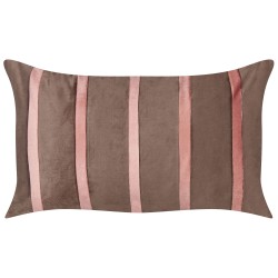 Zestaw 2 poduszek dekoracyjnych CRODYLINE Welur 35 x 60 cm Brązowy W paski Zestaw 2 poduszek dekoracyjnych CRODYLINE Welur 35 x 60 cm Brązowy W paski