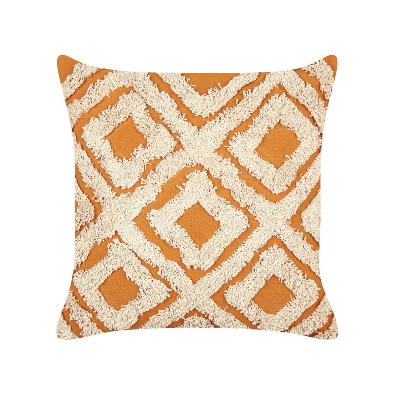 Zestaw 2 poduszek dekoracyjnych GILLY Bawełna 45 x 45 cm Pomarańczowy Wzór geometryczny Zestaw 2 poduszek dekoracyjnych GILLY Bawełna 45 x 45 cm Pomarańczowy Wzór geometryczny