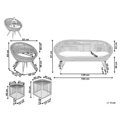 Zestaw ogrodowy ze stolikiem dla 3 osób MARATEA/CESENATICO Rattan Naturalny Zestaw ogrodowy ze stolikiem dla 3 osób MARATEA/CESENATICO Rattan Naturalny
