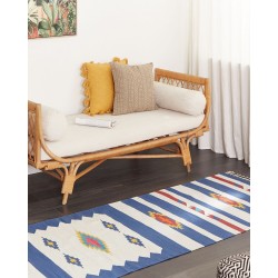 Dywan bawełniany kilim 80 x 300 cm wielokolorowy VARSER Dywan bawełniany kilim 80 x 300 cm wielokolorowy VARSER
