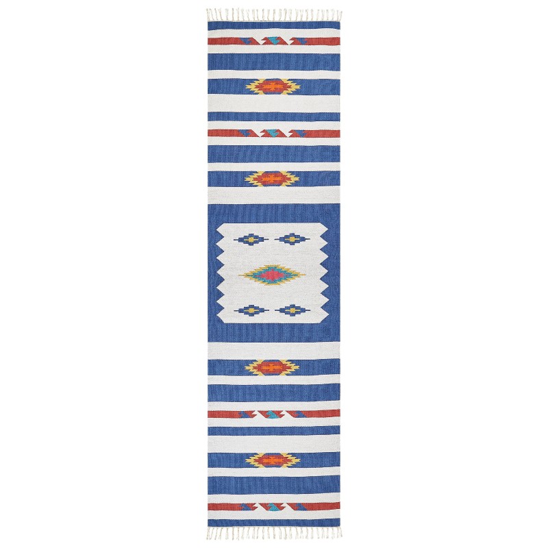 Dywan bawełniany kilim 80 x 300 cm wielokolorowy VARSER Dywan bawełniany kilim 80 x 300 cm wielokolorowy VARSER