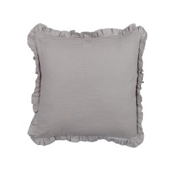 Zestaw 2 poduszek dekoracyjnych GLABRA Len 45 x 45 cm Szary Jednolity Zestaw 2 poduszek dekoracyjnych GLABRA Len 45 x 45 cm Szary Jednolity