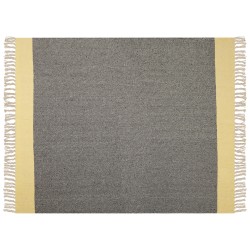 Koc LAPU Bawełna 125 x 150 cm Musztardowy Koc LAPU Bawełna 125 x 150 cm Musztardowy